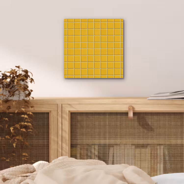 Patroon - Tegel - Okergeel aluminium wit klein 46 -sfeer3