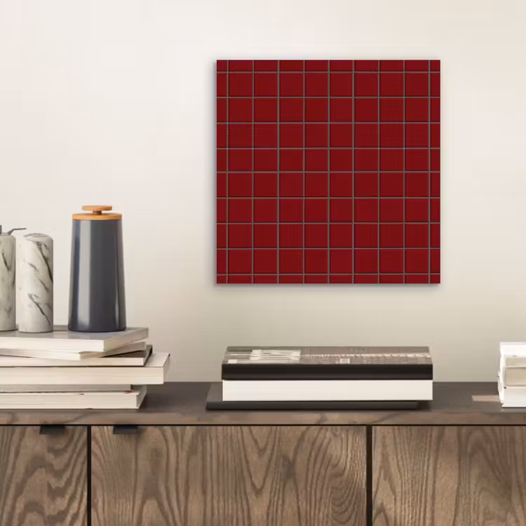Patroon - Tegels - Burgundy aluminium wit klein 46 -sfeer1