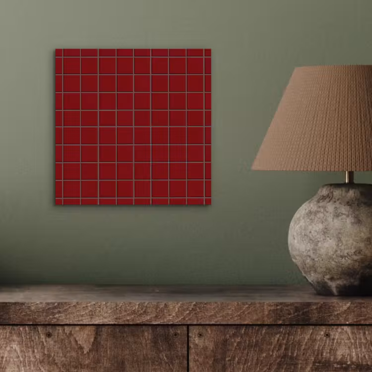 Patroon - Tegels - Burgundy aluminium wit klein 46 -sfeer2