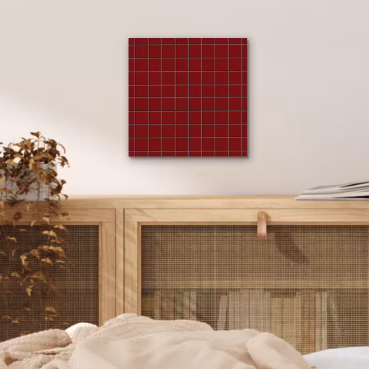Patroon - Tegels - Burgundy aluminium wit klein 46 -sfeer3