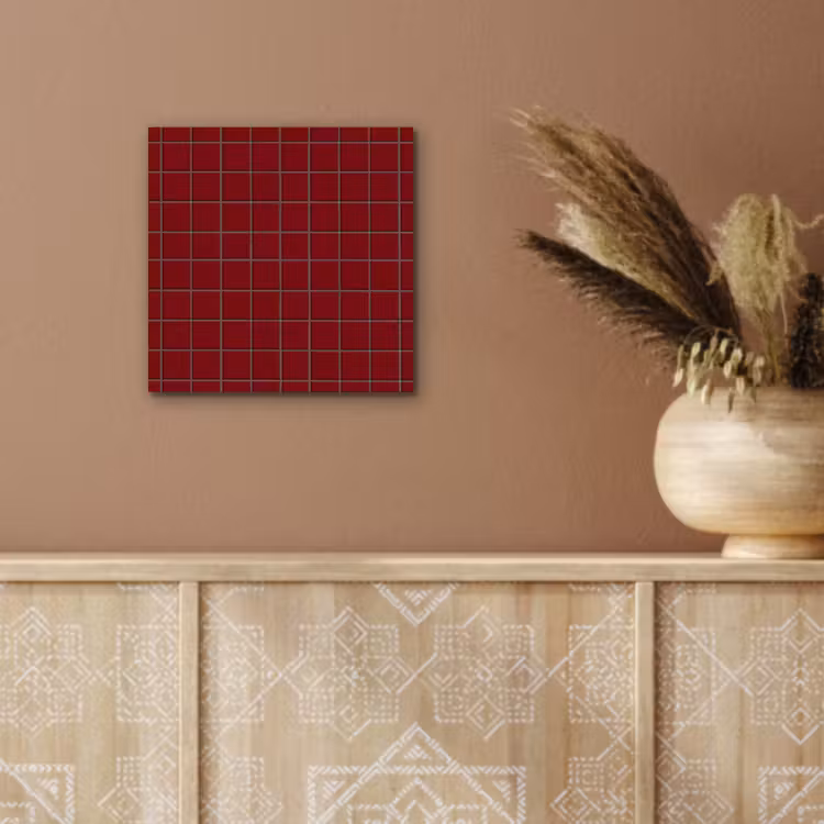 Patroon - Tegels - Burgundy aluminium wit klein 46 -sfeer4