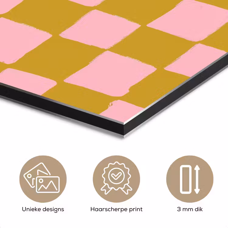 Patroon - Vierkant - Roze aluminium wit klein 46 -closeup_NL
