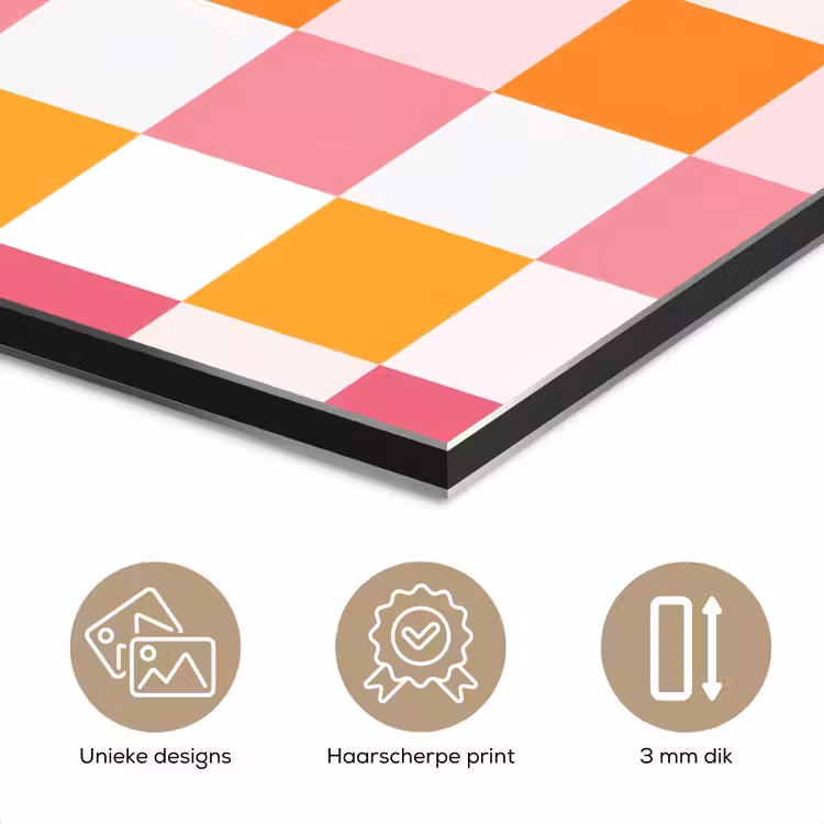 Patroon - Vierkant - Roze aluminium wit klein 46 -closeup_NL