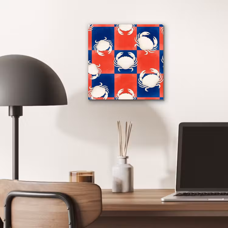 Patroon - Zeeleven - Rood - Blauw - Abstract aluminium wit klein -sfeer5