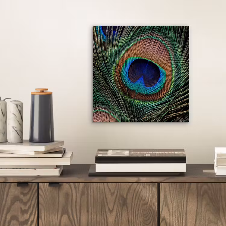 Pauwenveren - Klassiek - Groen aluminium wit klein -sfeer1