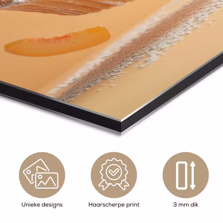 Peach - Eten - Taart - Oranje aluminium wit klein -closeup_NL