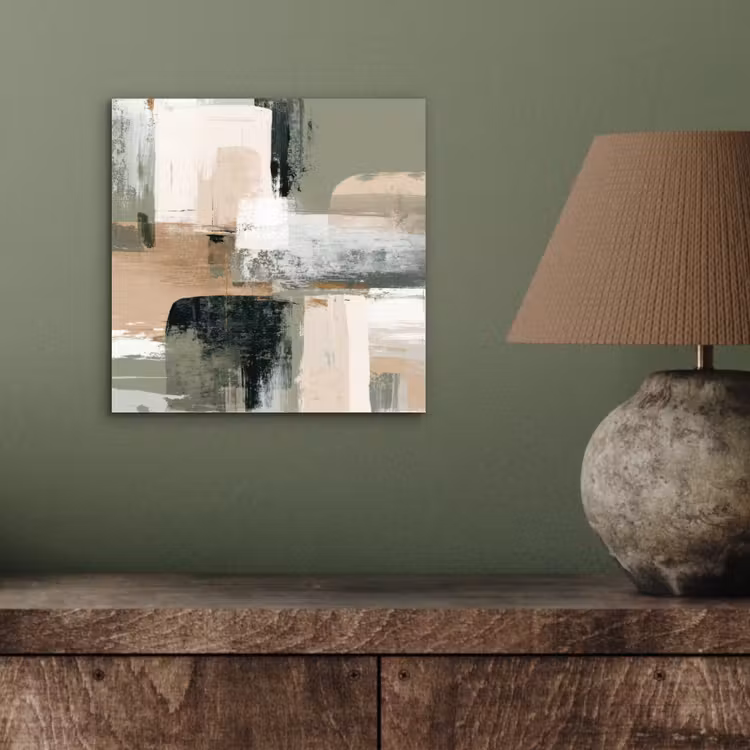 Penseelstreken - Abstract - Aardetinten aluminium wit klein -sfeer2