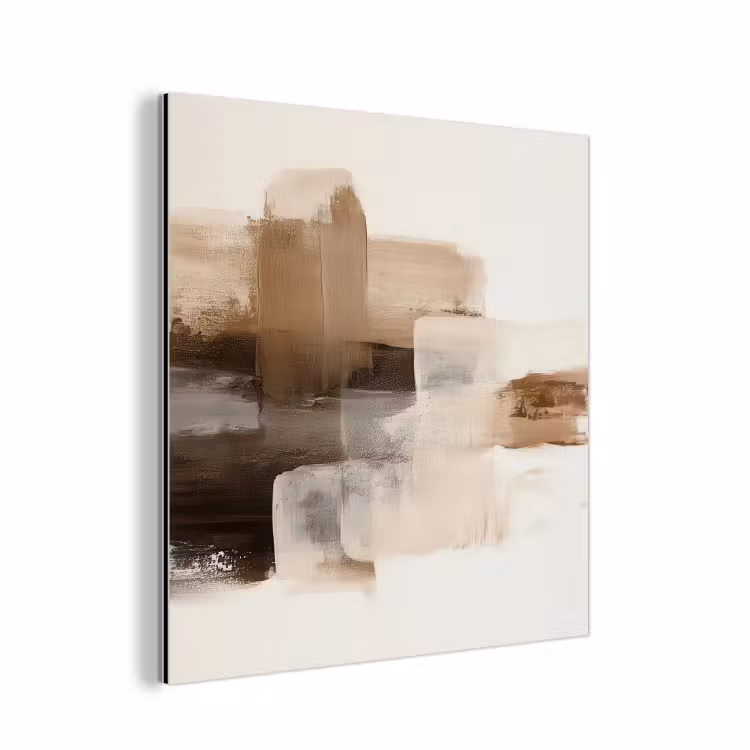 Penseelstreken - Abstract landschap - Rust aluminium wit klein -3d