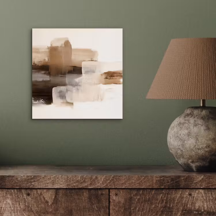 Penseelstreken - Abstract landschap - Rust aluminium wit klein -sfeer2