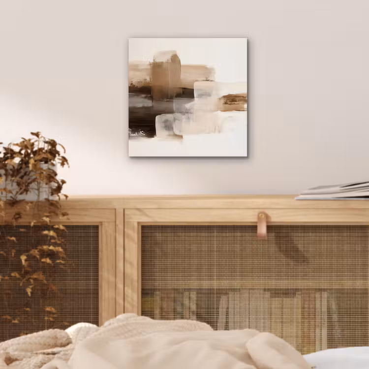 Penseelstreken - Abstract landschap - Rust aluminium wit klein -sfeer3