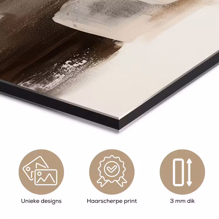 Penseelstreken - Abstract landschap - Rust aluminium wit klein -closeup_NL