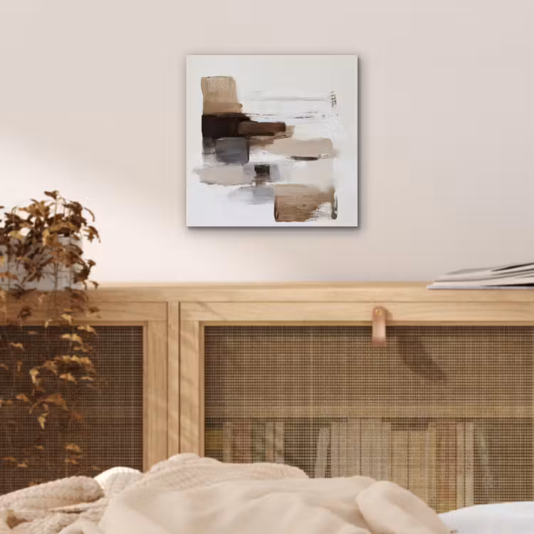 Penseelstreken - Balans - Beige - Bruin aluminium wit klein -sfeer3