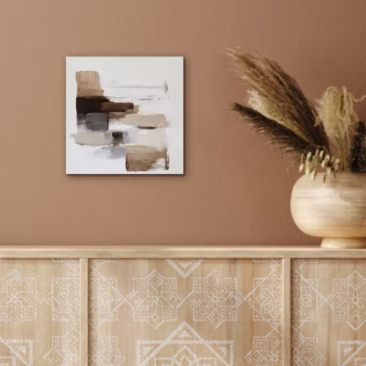 Penseelstreken - Balans - Beige - Bruin aluminium wit klein -sfeer4