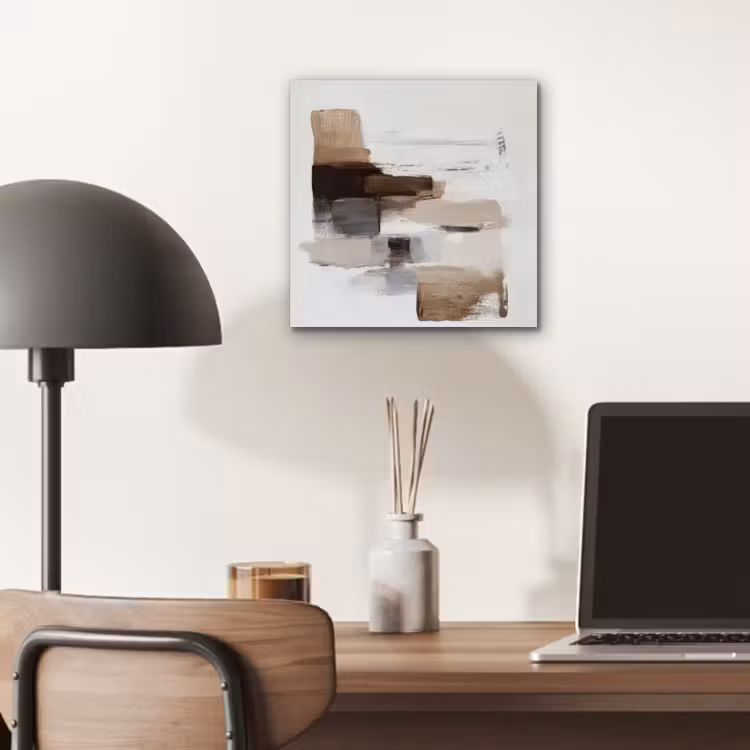 Penseelstreken - Balans - Beige - Bruin aluminium wit klein -sfeer5