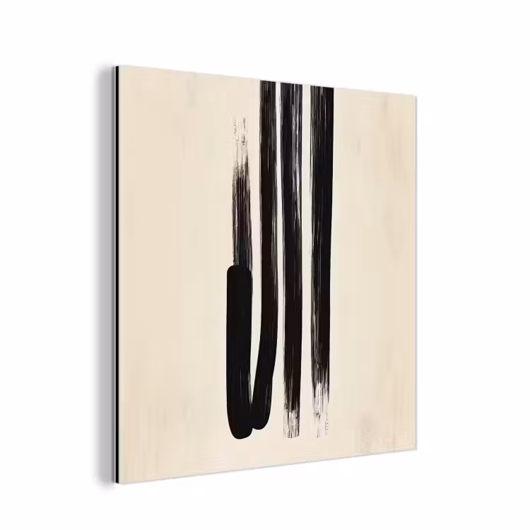 Penseelstreken - Verticaal - Zwart aluminium wit klein -3d
