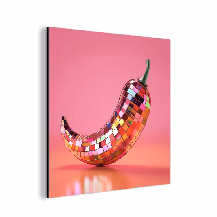 Peper - Disco - Rood - Glitter aluminium wit klein -3d