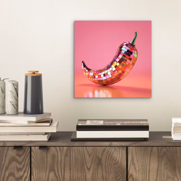 Peper - Disco - Rood - Glitter aluminium wit klein -sfeer1