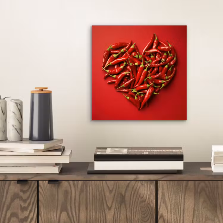 Pepers - Rood - Hart aluminium wit klein -sfeer1