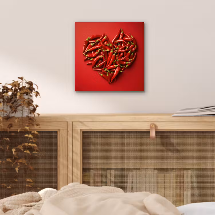 Pepers - Rood - Hart aluminium wit klein -sfeer3