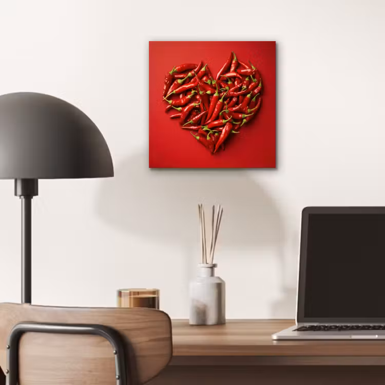 Pepers - Rood - Hart aluminium wit klein -sfeer5