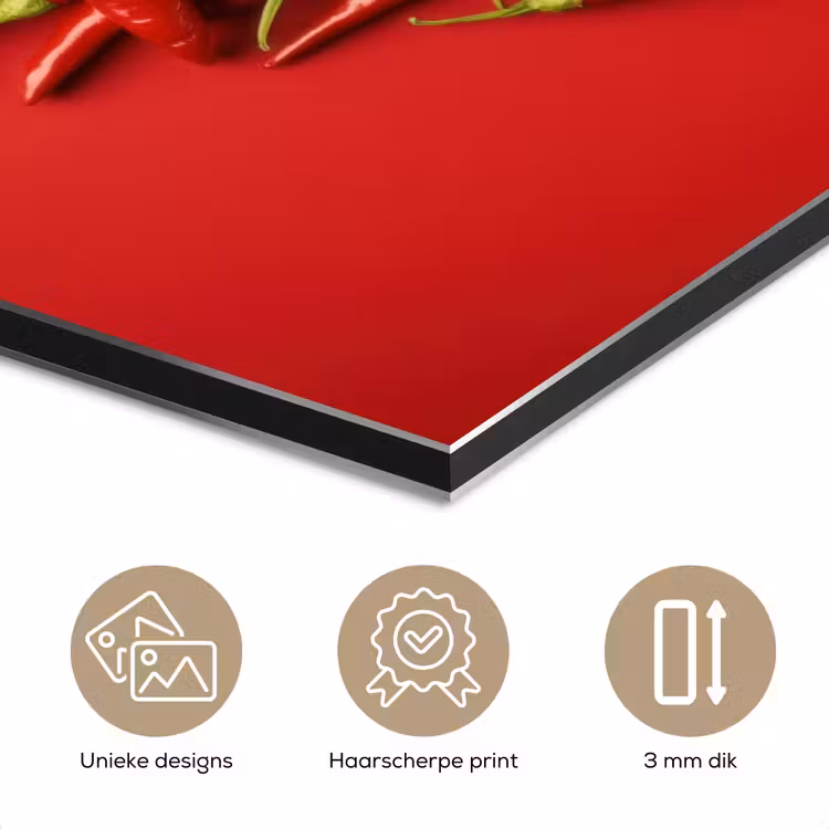 Pepers - Rood - Hart aluminium wit klein -closeup_NL