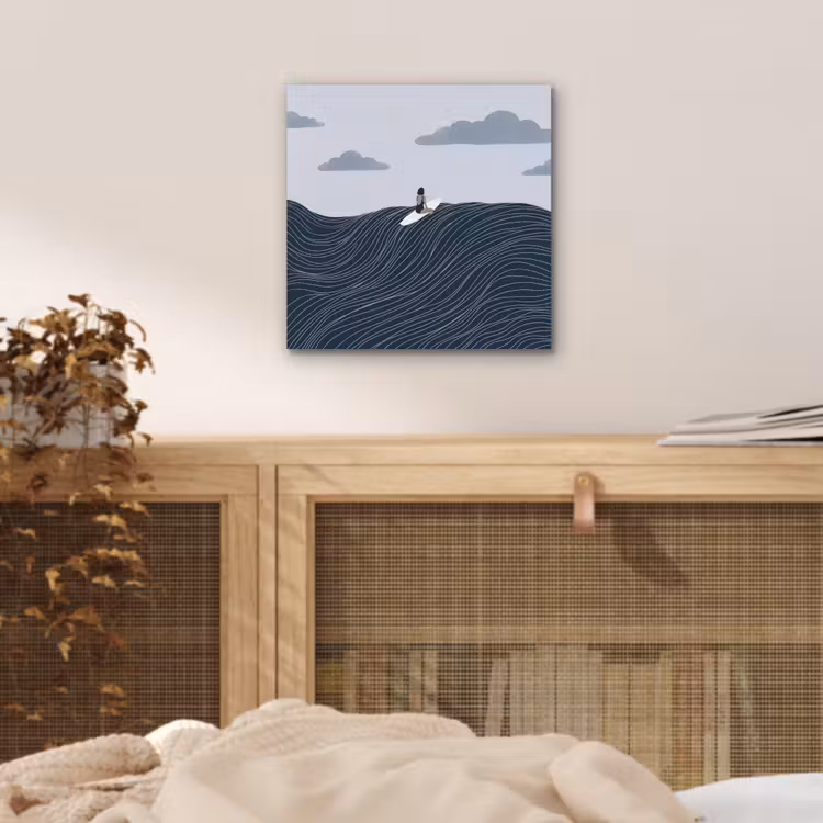 Persoon - Surfen - Oceaan - Natuur - Modern aluminium wit klein -sfeer3