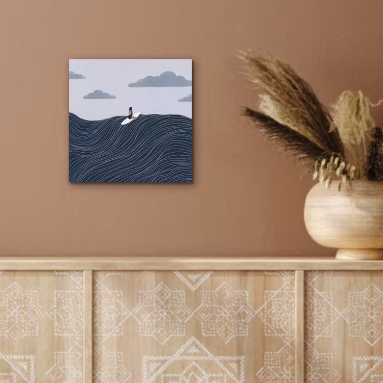 Persoon - Surfen - Oceaan - Natuur - Modern aluminium wit klein -sfeer4
