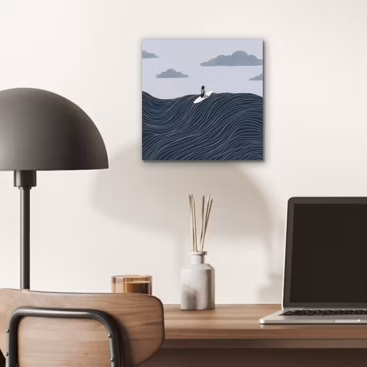 Persoon - Surfen - Oceaan - Natuur - Modern aluminium wit klein -sfeer5