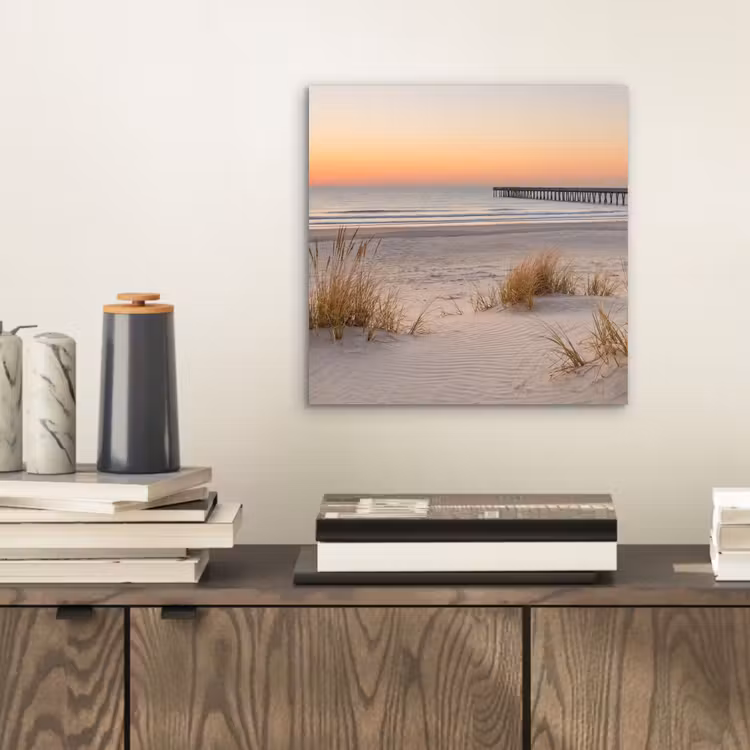 Pier - Zonsondergang - Strand aluminium wit klein -sfeer1