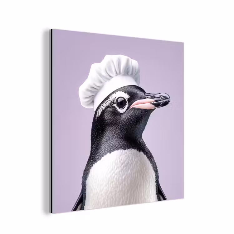 Pinguïn - Koksmuts - Lief - Paars aluminium wit klein -3d
