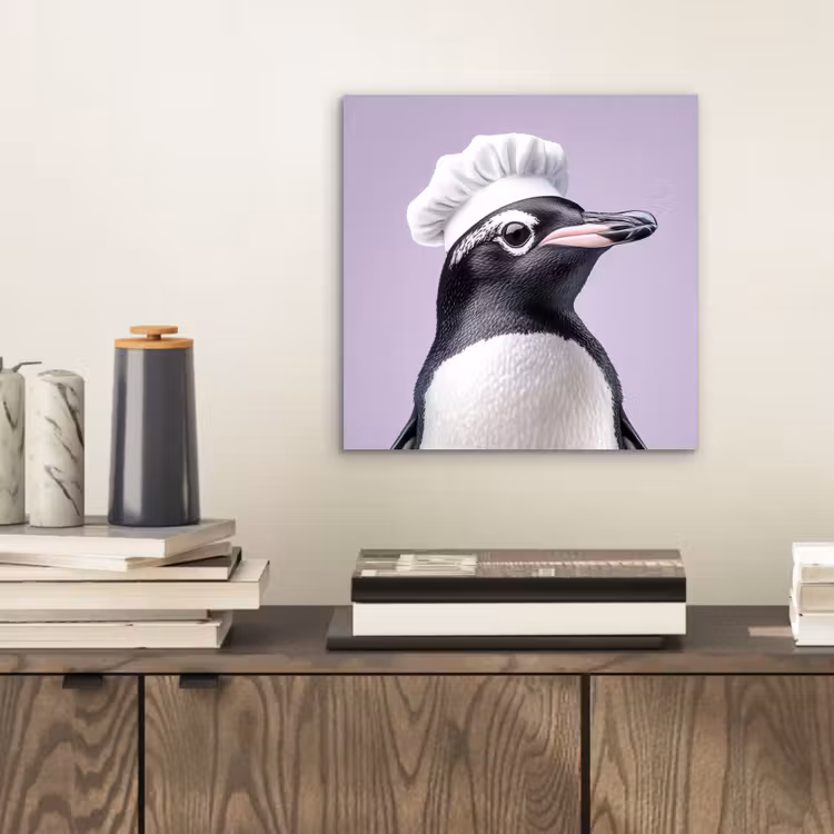Pinguïn - Koksmuts - Lief - Paars aluminium wit klein -sfeer1