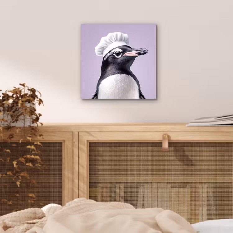 Pinguïn - Koksmuts - Lief - Paars aluminium wit klein -sfeer3