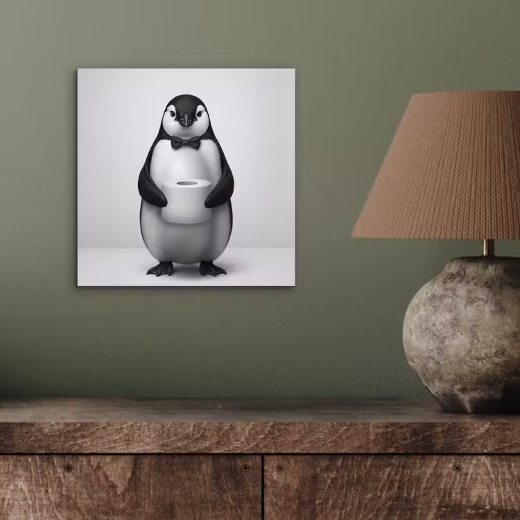 Pinguïn - WC rol - Wit aluminium wit klein -sfeer2