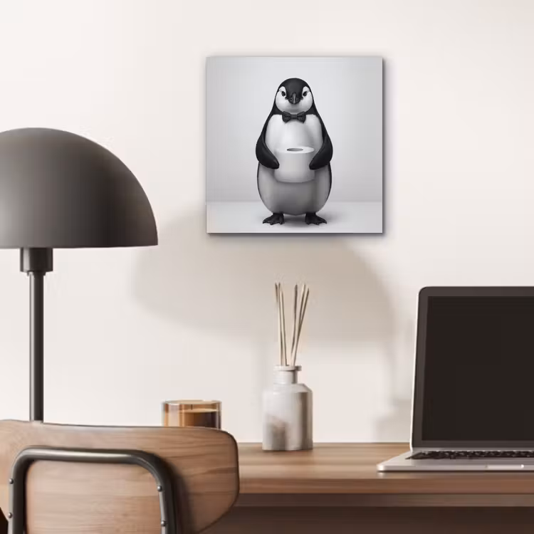 Pinguïn - WC rol - Wit aluminium wit klein -sfeer5
