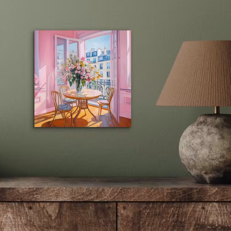 Pink - City - Bloemen aluminium wit klein -sfeer2