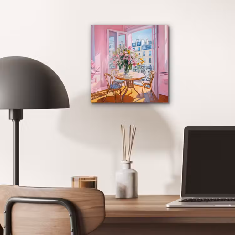 Pink - City - Bloemen aluminium wit klein -sfeer5