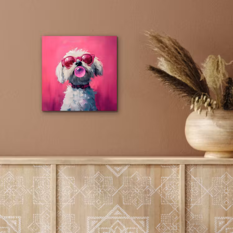 Pink - Hond - Bubbel aluminium wit klein -sfeer4