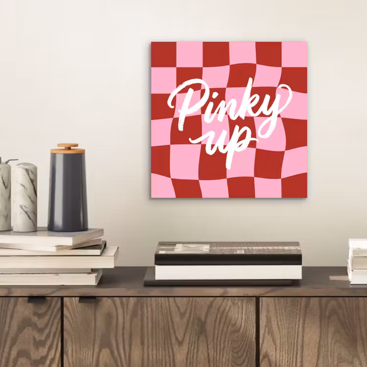 Pinky up - Geblokt - Bordeauxrood aluminium wit klein -sfeer1