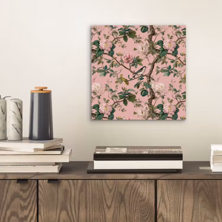 Pioenrozen - Botanisch - Vogel aluminium wit klein 46 -sfeer1