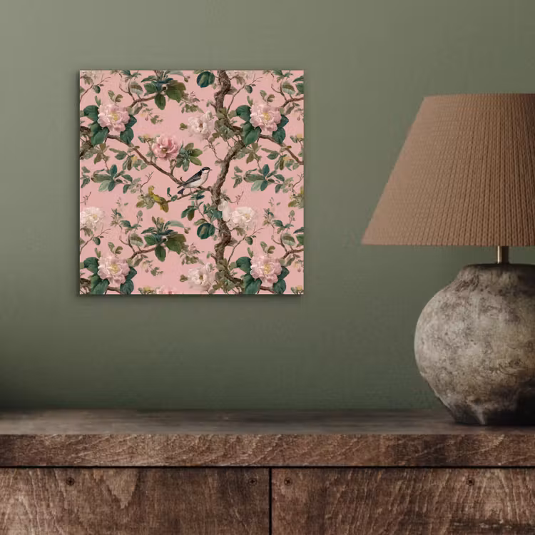 Pioenrozen - Botanisch - Vogel aluminium wit klein 46 -sfeer2