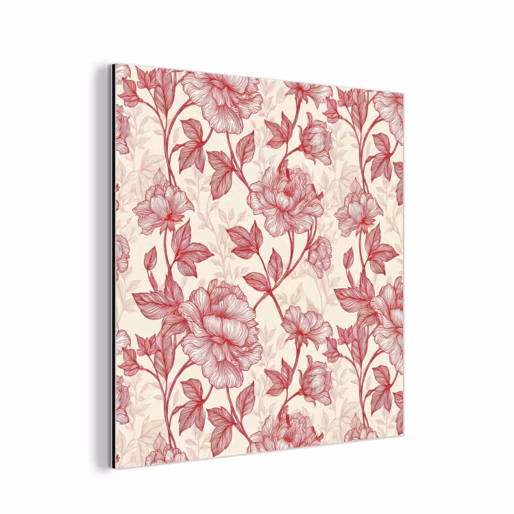 Pioenrozen - Modern -  Rood aluminium wit klein 46 -3d
