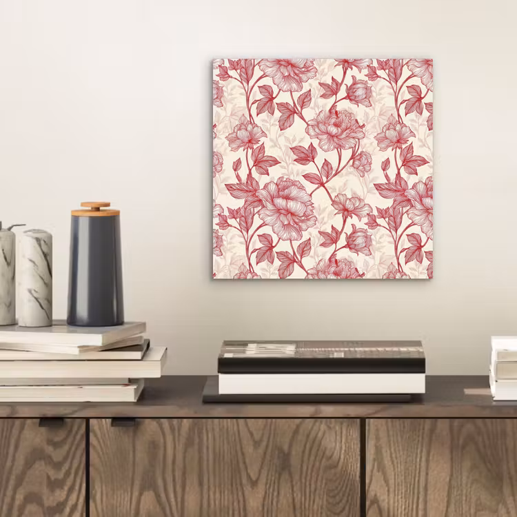 Pioenrozen - Modern -  Rood aluminium wit klein 46 -sfeer1