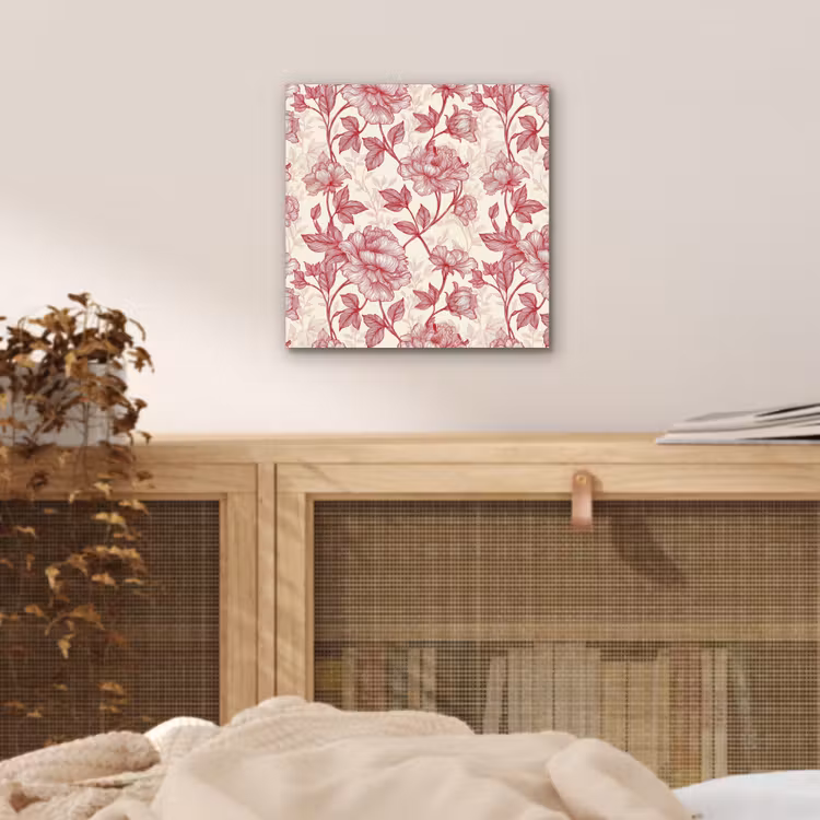 Pioenrozen - Modern -  Rood aluminium wit klein 46 -sfeer3