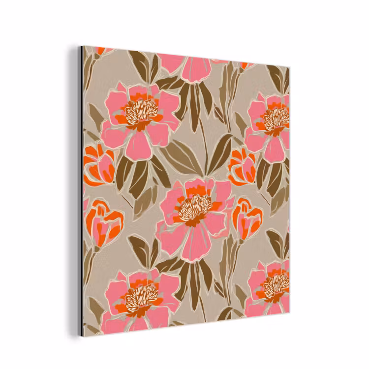 Pioenrozen - Patroon - Roze aluminium wit klein 46 -3d