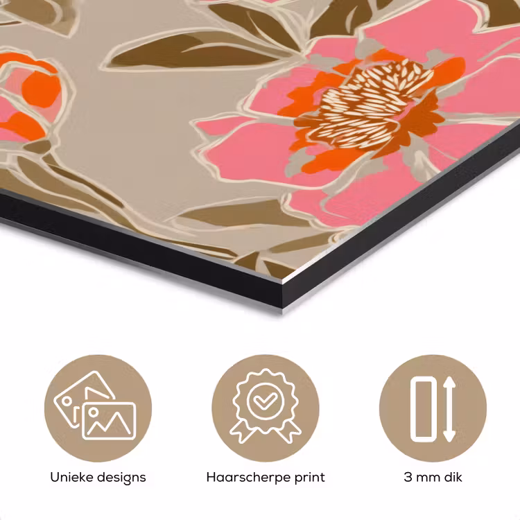 Pioenrozen - Patroon - Roze aluminium wit klein 46 -closeup_NL