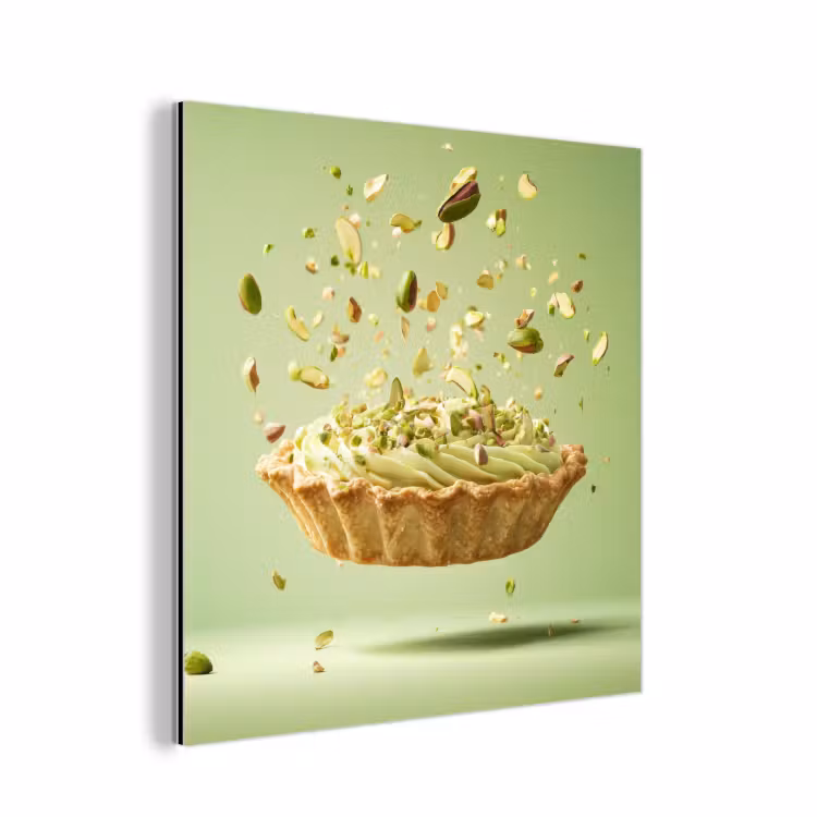Pistache - Taart - Noten - Eten aluminium wit klein -3d