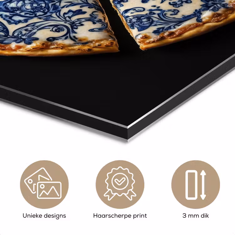 Pizza - Eten - Delftsblauw aluminium wit klein -closeup_NL