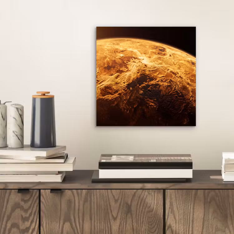 Aluminium schilderij - Planeet - Ruimte - Oranje - Planeet - Ruimte - Oranje aluminium wit klein