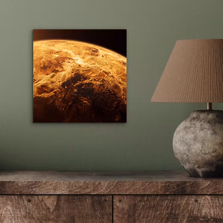 Aluminium schilderij - Planeet - Ruimte - Oranje - Planeet - Ruimte - Oranje aluminium wit klein