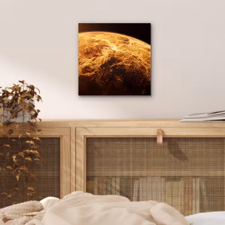 Aluminium schilderij - Planeet - Ruimte - Oranje - Planeet - Ruimte - Oranje aluminium wit klein